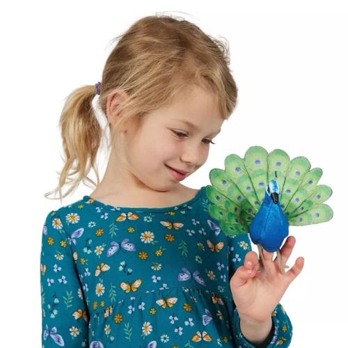 Folkmanis Fingerpuppe Mini Peacock / Mini Pfau 8017